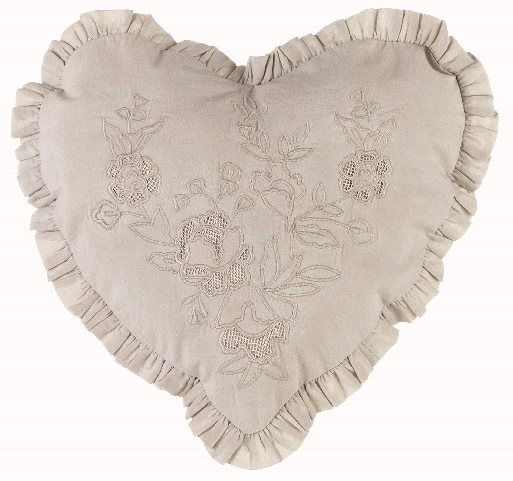 Cuscino cuore con ricamo con imbottitura 30x30
