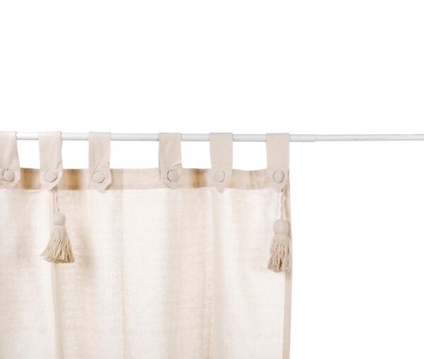 Tenda 100% cotone con passanti e embrasse linea "Infinity" beige 150x300cm