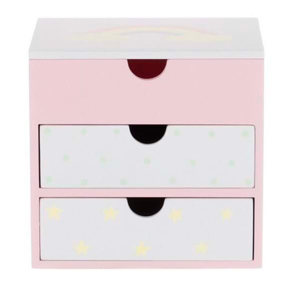 Contenitore in legno con tre cassetti linea "Arcobaleno" 13xp10xh12.5cm