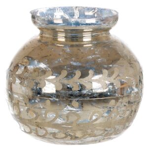 Vaso decorativo in vetro color argento anticato l20xp20xh20cm