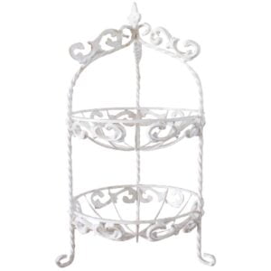 Porta frutta Lis in ferro battuto a due ripiani d25xh27cm