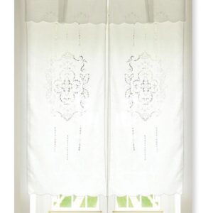 Tenda finestra Joele con mantovana applicata linea "in Sangallo" 60x160cm