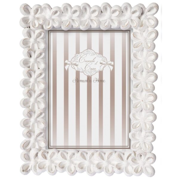 Portafoto Margherite in resina 10x15cm con white box
