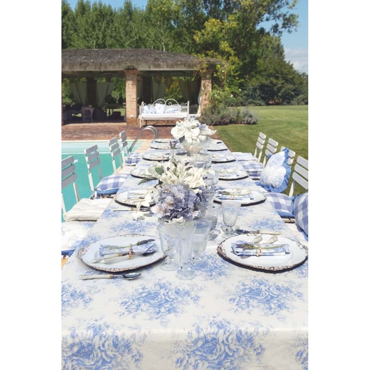 Tovaglia floreale 150x180cm 100%cotone - immagine 2