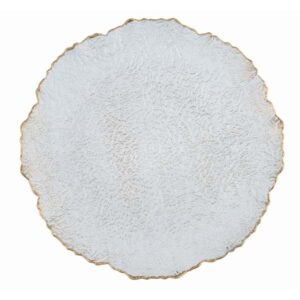 Sotto piatto decorativo celeste e bordo oro 32cm