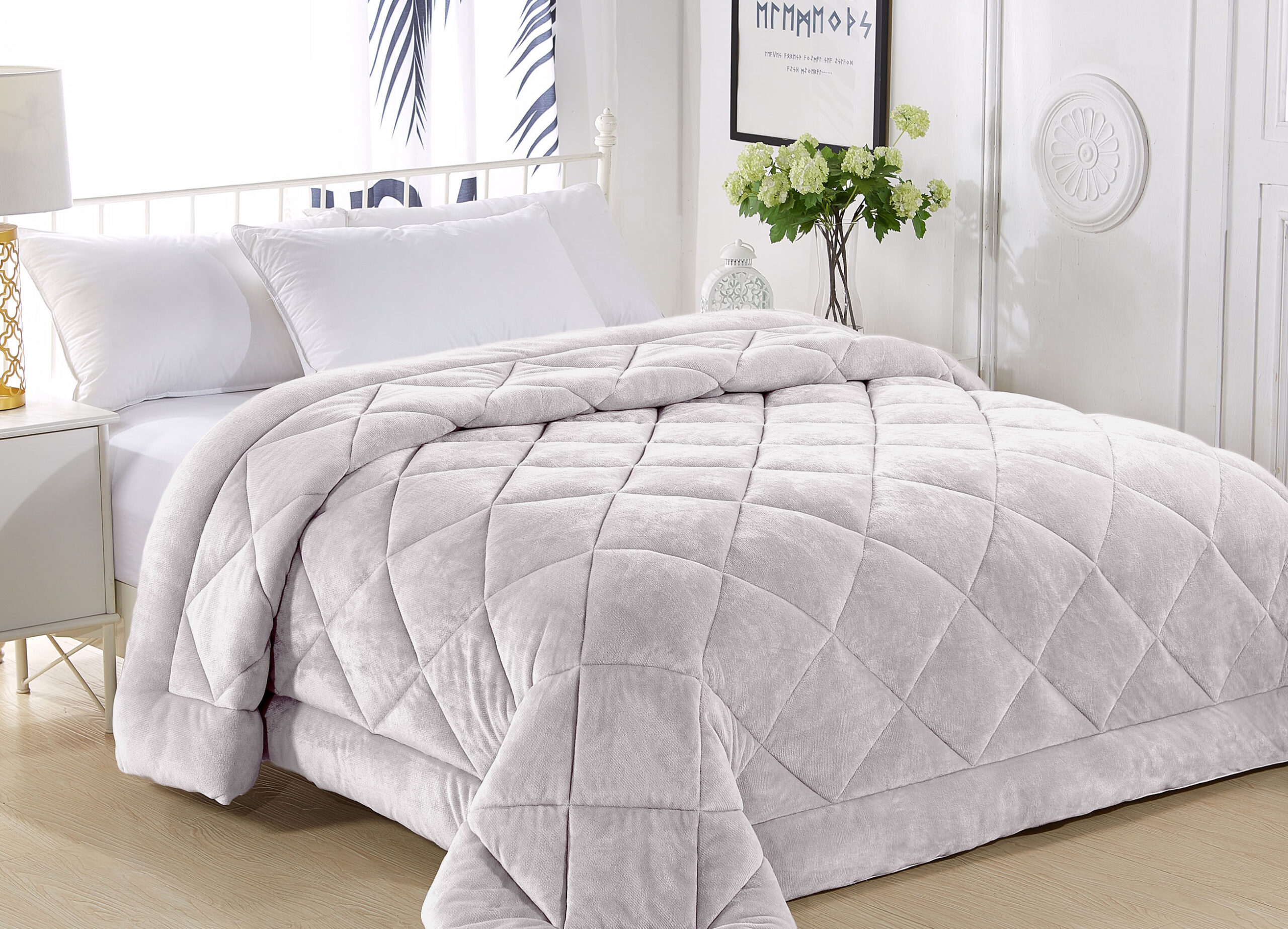 Trapunta Coccole grigio perla matrimoniale 250x250cm