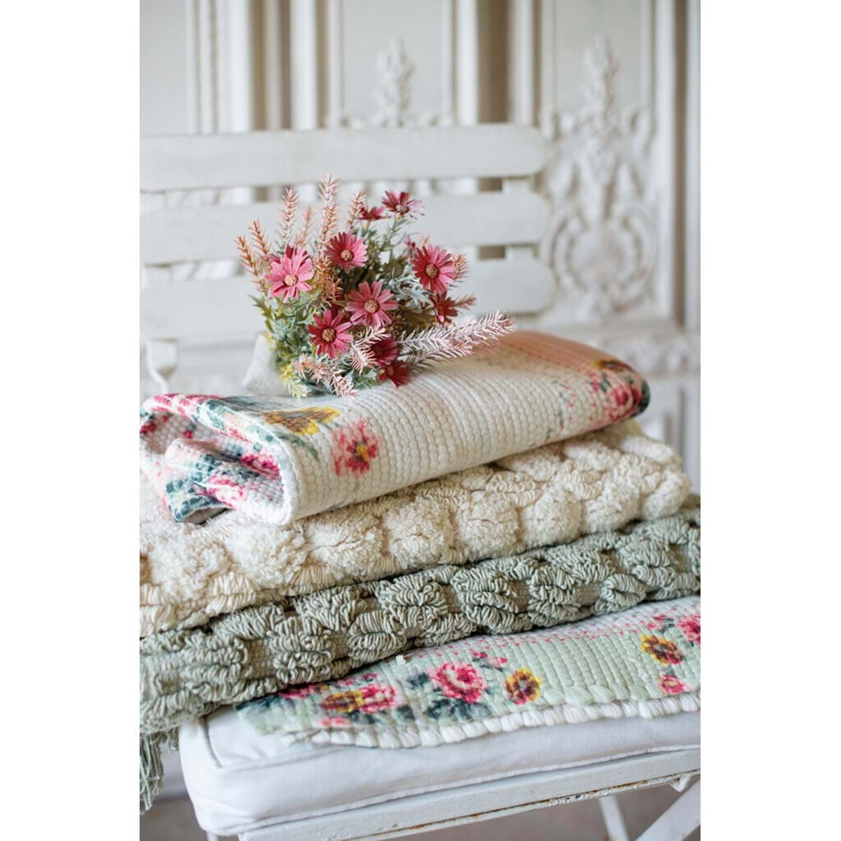 Tappeto floreale rettangolare Blanc Mariclò 92x154cm - immagine 2