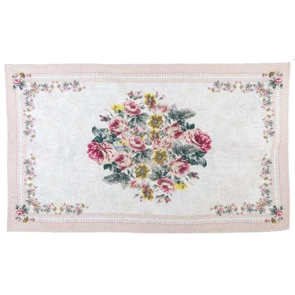 Tappeto floreale rettangolare Blanc Mariclò 92x154cm