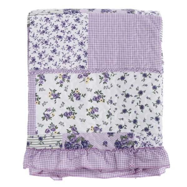 Trapunta singola patchwork lillà Blanc Mariclò 200gsm 180x260cm