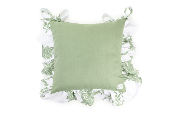 Cuscini verde salvia con balza Nuvole di Stoffa imbottiti da seduta