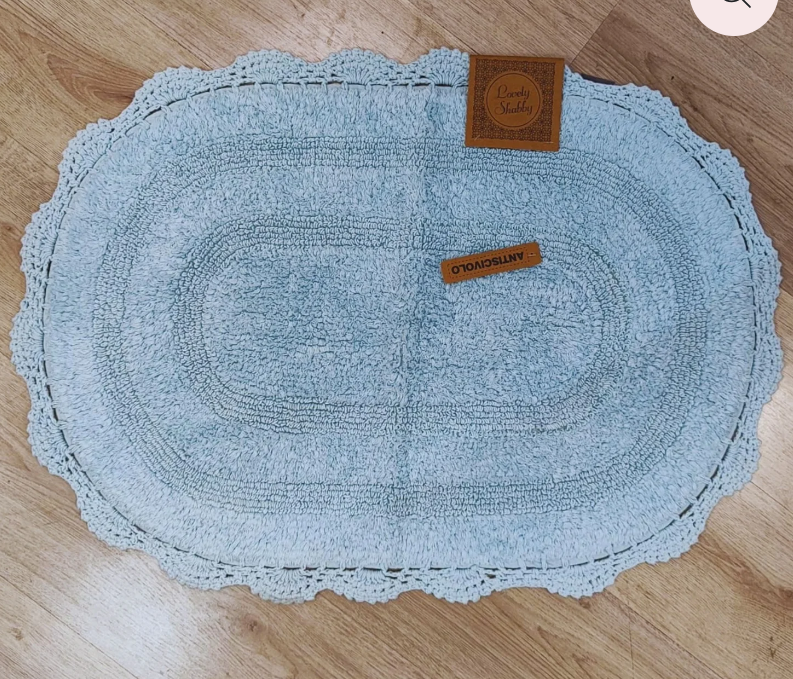 Tappeto Leyla ovale azzurro